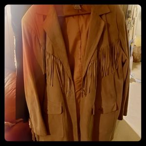 Suede jacket tan